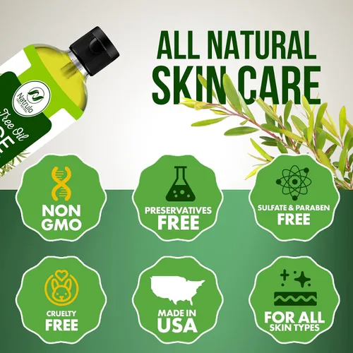 Vista 3 de Jabón facial con aceite de árbol de té, 4 onzas, jabón de árbol de té, limpiador natural para la piel, jabón facial puro con infusión de aceite