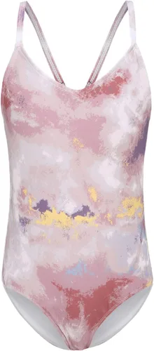 Vista 13 de Trajes de baño de una pieza para niñas, traje de baño de arcoíris a rayas Cruz con volantes de bandera americana