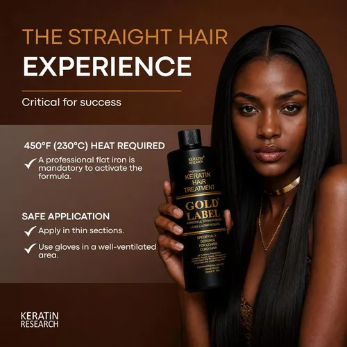 Vista 12 de Gold Label - Tratamiento capilar profesional con queratina brasileña, fórmula súper mejorada específicamente diseñada para tipos de cabello grueso