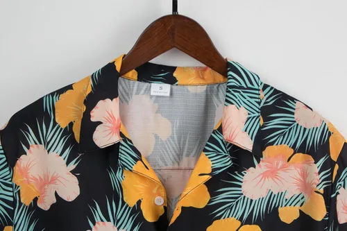 Vista 3 de CONGJI Camisa hawaiana para hombre, camisas de playa tropicales de verano, camisas de manga corta con botones, camisas Aloha casuales con botones