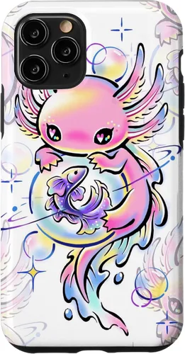 Vista 29 de Cute Kawaii Axolotl Purple Magical Crystals Case for iPhone 17