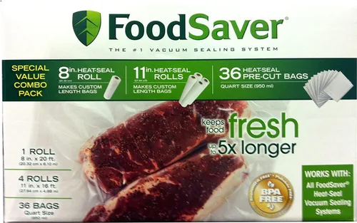 Vista 6 de FoodSaver Special Value - bolsas sellables combo rollo de 1-8", 4-11". bolsas pre cortadas