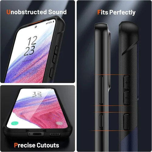 Vista 100 de Jeylly Compatible con Samsung Galaxy A22 5G Funda, Funda Samsung A22 5G con 2pcs protectores de pantalla de vidrio templado