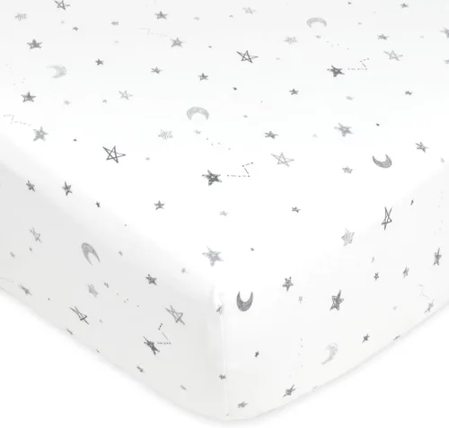 Vista 11 de American Baby Company - Paquete de cuna para bebé: cubre colchón protector, sábana a la medida y manta térmica., paquete de de 1, Ballenas turquesa