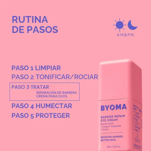 Vista 6 de Crema de Ojos de Reparación de Barrera BYOMA - Crema Hidratante para Ojos Aumenta la Firmeza + Elasticidad - Fortalece la Barrera de la Piel - 0.67