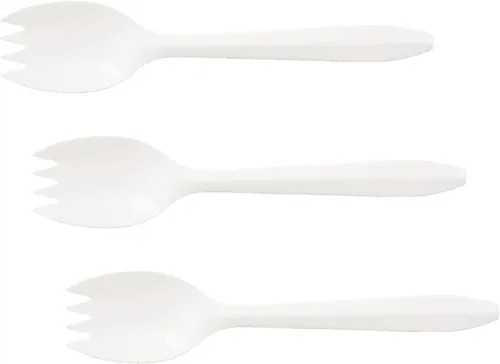 Vista 4 de Boardwalk SPORK - Cubertería de polipropileno de peso medio, tenedor, color blanco (caja de 1000)