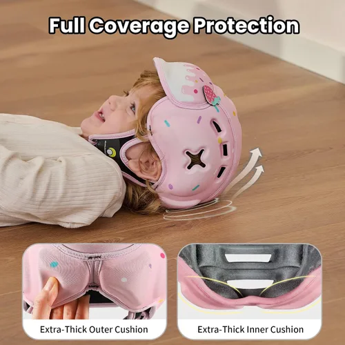 Vista 4 de Mambobaby Casco protector de cabeza de bebé para gatear caminando 6-24 Dulzura de bayas