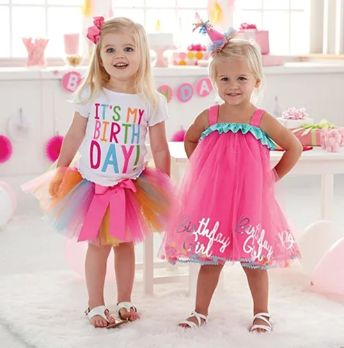 Vista 2 de Conjunto de vestido con falda tutú y camisa estampada para niñas