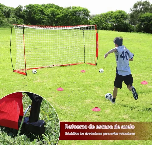 Vista 4 de Storgem Soccer Goal for Backyard with Bow Frame, Collapsible Metal Base