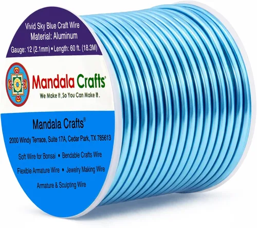 Vista 243 de Mandala Crafts - Alambre de aluminio anodizado de calibre 22 para hacer joyas - 137.2 m de alambre flexible surtido y coloreado - Doble para bonsái