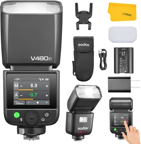 Vista 11 de Godox V480 S V480-S TTL Flash para Sony, 2.4G GN50 HSS 1/8000s Sony Flash