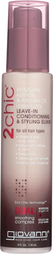 Vista 10 de GIOVANNI 2chic Elixir de acondicionamiento y peinado sin enjuague de ultra volumen, aumenta el volumen, promueve el control sin peso para cabello
