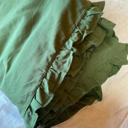 Vista 6 de Green Hemp Duvet Cover with Ruffles 1pc - only Duvet Cover (US Double 80x80")