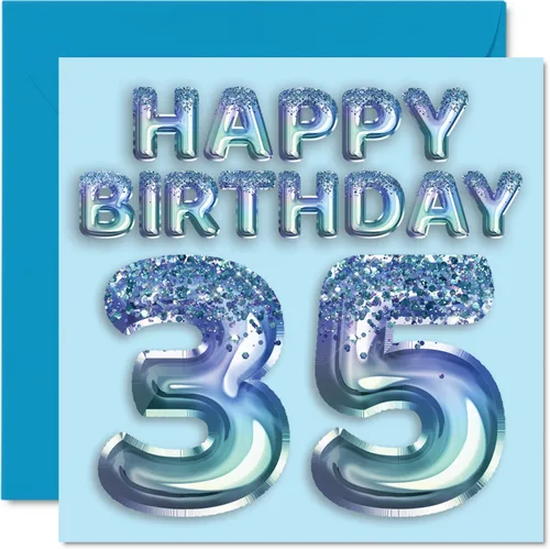 Vista 91 de Stuff4 Tarjeta de primer cumpleaños para niños, globo de fiesta con purpurina azul, tarjetas de feliz cumpleaños para niño de 1 año, nieto, hijo, 57