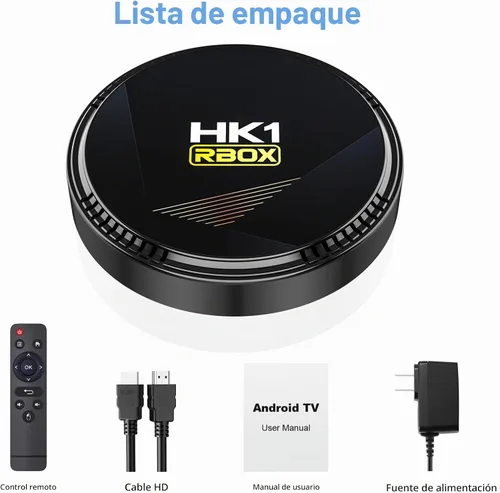Vista 9 de HK1 Android TV Box 2026, Android 12.0 TV Box con 8K Decodificación 4GB RAM 32GB ROM Allwinner H618 Quad-Core, 2.4GHz/5.0GHz WiFi6 Bluetooth 4.0+