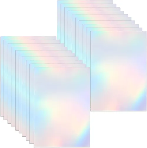Vista 10 de Bylion 2 tipos de laminación de superposición holográfica transparente de vinilo A4 autoadhesivo, impermeable, adhesivo de lámina de vinilo, 20
