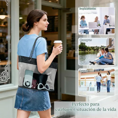 Vista 7 de MICOM Bolsa transparente Negro