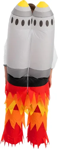 Vista 5 de Spooktacular Creations Disfraz inflable de Halloween para adultos, disfraz inflable de astronauta con cohetes