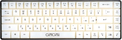 Vista 7 de CHONCHOW Mini teclado 60% para juegos, retroiluminación RGB arco iris, 68 teclas, pequeño teclado compacto, teclado transparente USB con cable