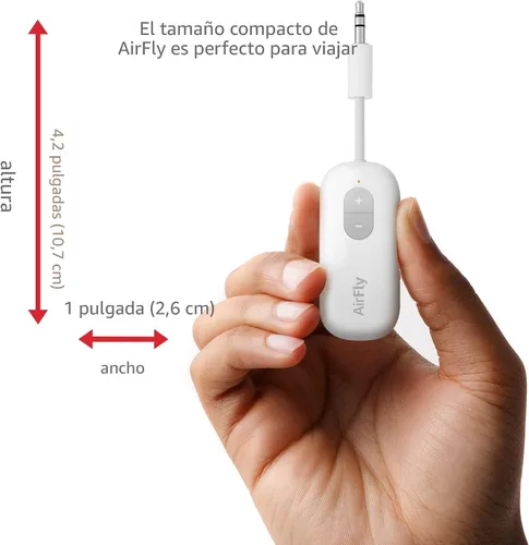 Vista 3 de Twelve South AirFly SE Adaptador de transmisor de audio inalámbrico Bluetooth para AirPods/auriculares, batería de más de 20 horas, funciona
