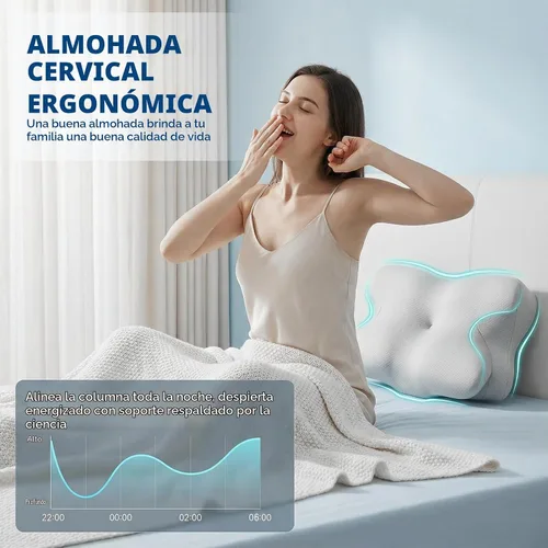 Vista 7 de Almohada cervical para el cuello, almohada contorneada de espuma Blanco