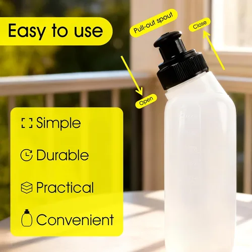 Vista 3 de Paquete de 2 botellas de agua para bicicleta sin BPA de 10 onzas y botella de agua para correr, para cinturón de hidratación, botella de agua