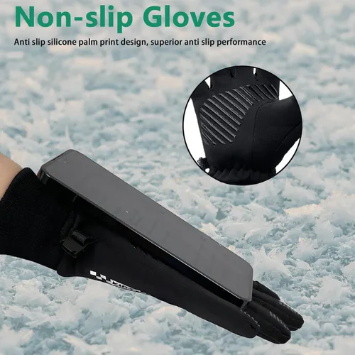 Vista 4 de Guantes de ciclismo de invierno para niños y niñas, guantes de ciclismo para pantalla táctil, impermeables, térmicos, guantes deportivos para niños