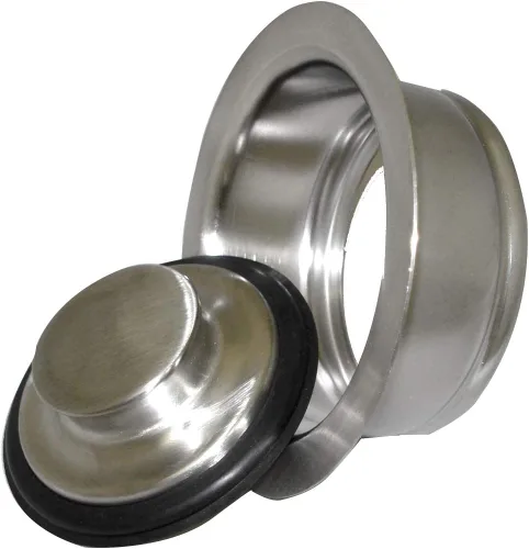 Vista 6 de Mr. Scrappy Brida y tapón universal para fregadero de basura negro mate, se adapta a apertura de fregadero estándar de 3-1/2 pulgadas