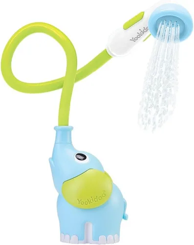 Vista 8 de Yookidoo - Cabezal de ducha para baño de bebé con forma de elefante y boquilla con forma de trompa - para bebés recién nacidos en tina o fregadero