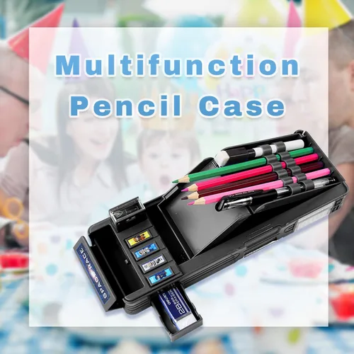 Vista 3 de Estuche emergente multifunción para lápices para niños (SIN BLOQUEO), lindo estuche para bolígrafos con caricaturas, organizador de artículos
