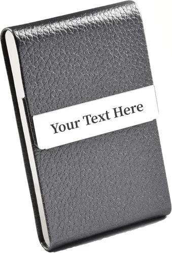 Vista 8 de Personalizado 7 Colores Cuero Acero Inoxidable Personalizado Grabado Tarjeta De Visita Titular De La Caja - Regalo De Negocio, Negro