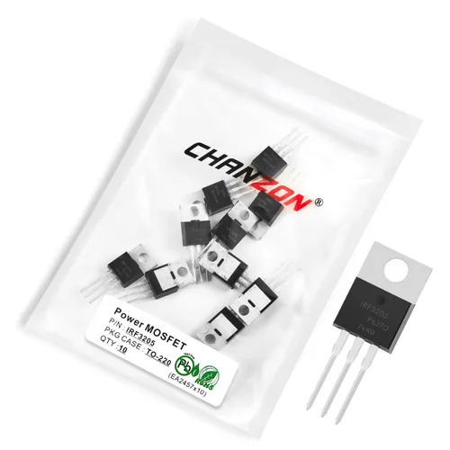 Vista 106 de Chanzon 2N60 TO-220AB NMOS MOS N-Channel Power MOSFET Transistor, alto voltaje y corriente nominal, (paquete de 10 unidades)
