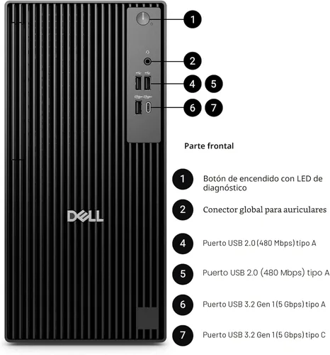 Vista 3 de Dell Computadora de escritorio Tower para negocios y hogar, OptiPlex de próxima generación, procesador Intel de 4 núcleos de 14ª generación, 8 GB
