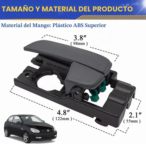 Vista 4 de X4XZ Manija de puerta interior para Hyundai Accent 2006-2011 lado de conducción delantera izquierda 826101E000 Lado de conducción