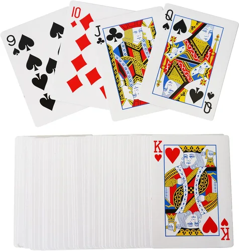 Vista 3 de Yuanhe Cartas de Juego Jumbo Grandes - Baraja Gigante de Cartas de Gran Tamaño Baraja Completa Póquer Enorme para Decoraciones de Fiestas de Casino