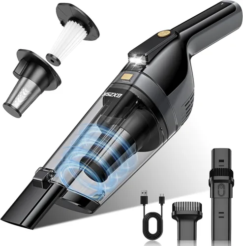 Vista 9 de Gxzsk Handheld Vacuum Cordless, Rechargeable Car Vacuum, Hand Vacuum