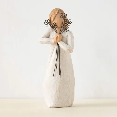 Vista 5 de Willow Tree Friendship, figura esculpida pintada a mano