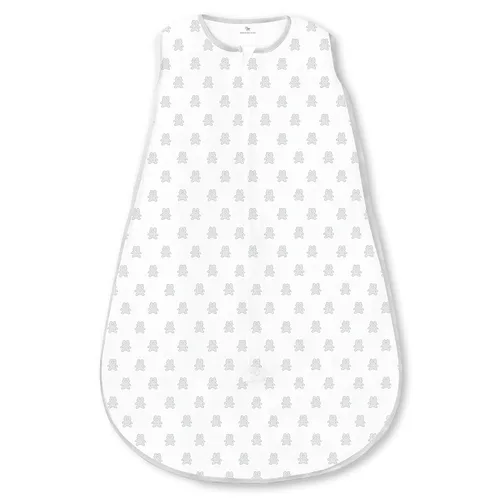 Vista 11 de Amazing Baby Saco de dormir de algodón, manta portátil con cremallera de 2 vías, azul pastel + elefantes pequeños grises, pequeño (0-6 meses)
