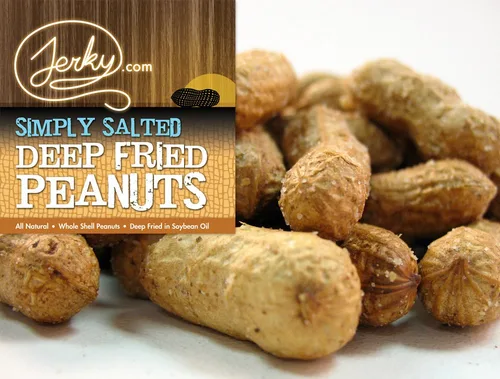 Vista 7 de Jerky.com Paquete de 3 muestras de cacahuetes fritos en cáscara, sabores gourmet que incluyen salado, ajo asado, picante picante, cacahuetes