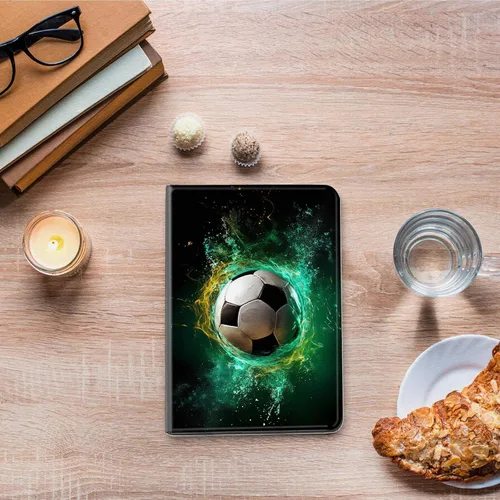 Vista 42 de Funda para tablet Kinlde Fire HD 10 (11ª generación 2021) Fire HD 10 Plus 2021, delgada, de piel sintética, con función atril, función atril