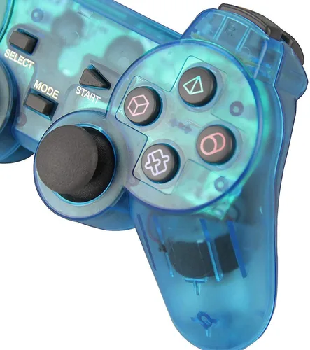 Vista 9 de CONNYAM Controlador inalámbrico para PS2, control remoto de juego de doble vibración 2.4G para PlayStation 2 PS2