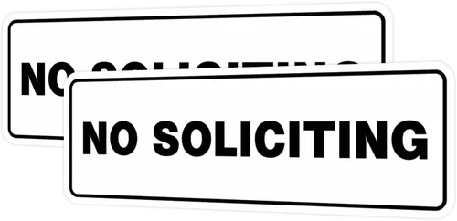 Vista 54 de Estándar No Soliciting Door/Wall Sign - Negro - Pequeño
