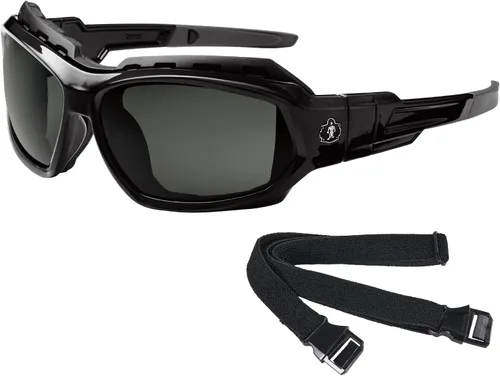 Vista 9 de Ergodyne Skullerz LOKI - Spogles de seguridad convertibles, incluye junta de espuma y correa para convertir en gafas, ANSI z87.1
