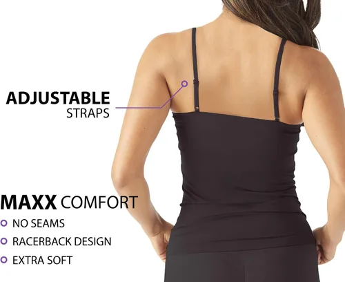 Vista 2 de MAXXIM Camisetas sin mangas de entrenamiento para mujer sin costuras para correr gimnasio ejercicio yoga