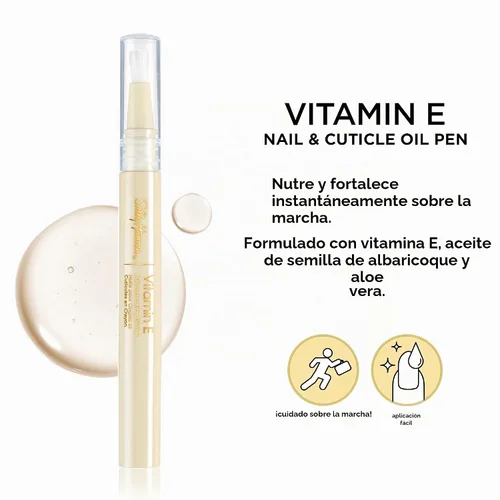 Vista 3 de Sally Hansen Bolígrafo de tratamiento de uñas y cutículas con vitamina E Hidrata y acondiciona las uñas secas Fórmula nutritiva con aceite