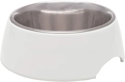 Vista 3 de Loving Pets - Cuenco retro para comida para perros, cuenco elevado de acero inoxidable para mascotas, sin punta, a prueba de derrames