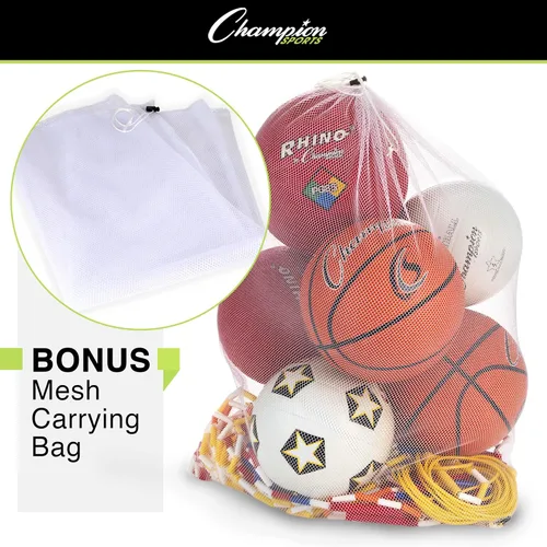 Vista 2 de Champion Sports Conjunto de actividades de educación física, color blanco