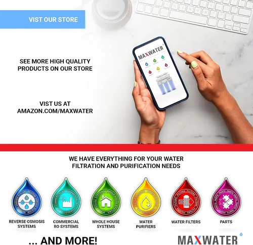 Vista 9 de Max Water Cartucho de filtro de agua de sedimentos de repuesto de 10 x 2.5 pulgadas para toda la casa, fibra de filtración soplada por fusión