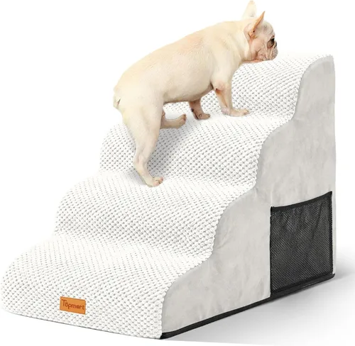 Vista 13 de 2-Step Dog Stairs for Small Dogs, Non-Slip Foam Pet Steps for Low Couch Bed Negro