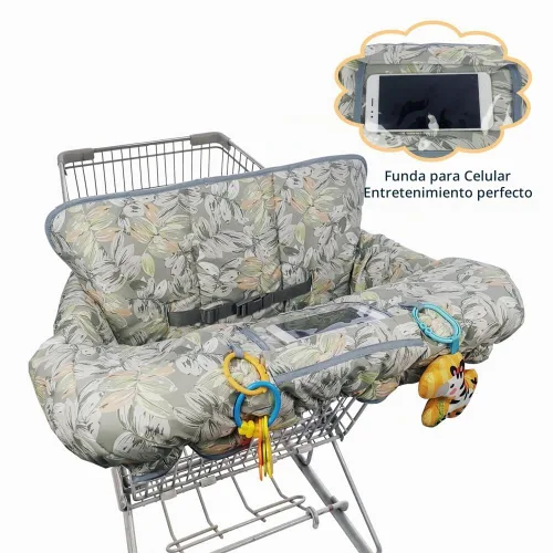 Vista 5 de Funda para carrito de compras para bebé, niño, niña, fundas de carrito multien 1 para bebés, funda acolchada suave para silla alta infantil, lavable